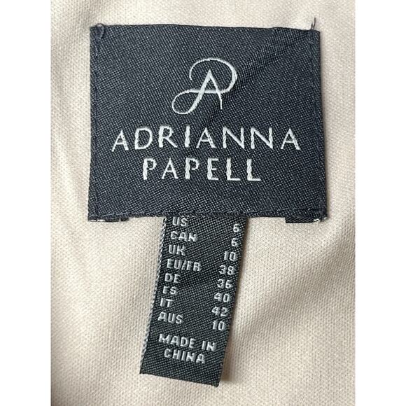 Adrianna Papell Sequin Gown Womens 6 Gold Maxi Sheath Dress Sparkly Formal - Picture 10 of 11